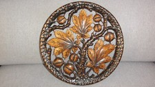 ANCIEN PLAT DECO BOIS SCULPTE