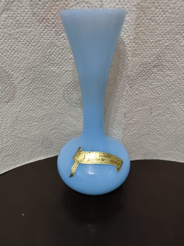 Opaline bleu vase - opaline,