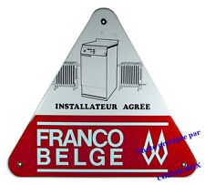  Ancienne plaque émaillée CHAUFFAGE RADIATEUR en fonte émail triangulaire ancien