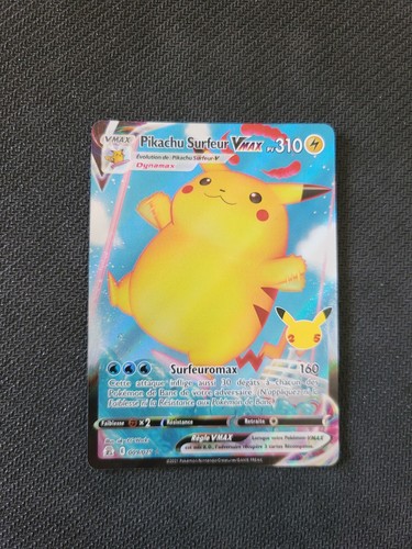 Carte pokémon pikachu surfeur - carte,