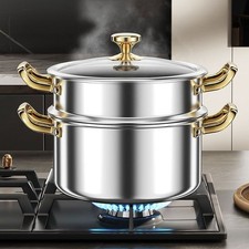 Pot à soupe en acier inoxydable avec motif pour nid d'abeille pour cuisson à l