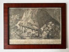 Gravure sur Cuivre Johann Elias Ridinger Chasse Forêt Avec Lynx 31 X 42,2 CM