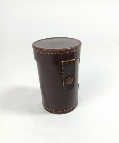 Brown hard leather camera - brown,
