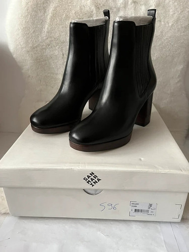 Bottines noires cuir - bottines, en