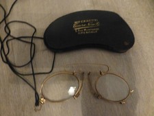 ancienne lunette binocle monture or ? theatre deguisement vintage old school