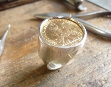 Chevalière argent ronde