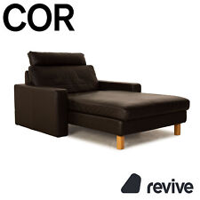 Cor Conseta Cuir Chaise Longue Marron Foncé