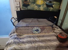 corbeille/panier ovale métal et osier style campagne française lavande