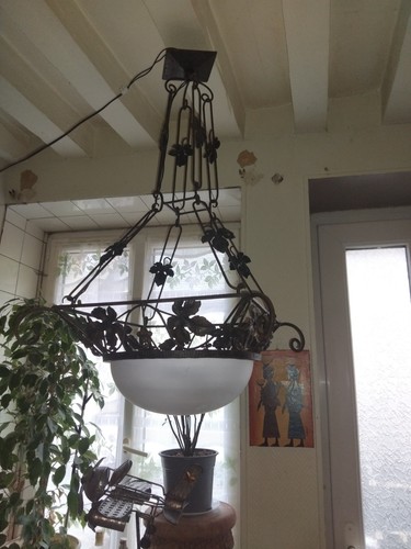 Ancien lustre fer forgé - ancien,