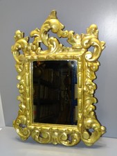 -JOLIE GLACE MURALE MIROIR BOIS Doré XXe déco COLLECTION VITRINE    D