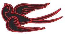 Patch écusson hirondelle punk tattoo patche thermocollant rockabilly 