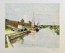 Constant LE BRETON - "Le port" - Lithographie originale signée - 1973