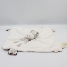 Doudou plat vache blanc gris