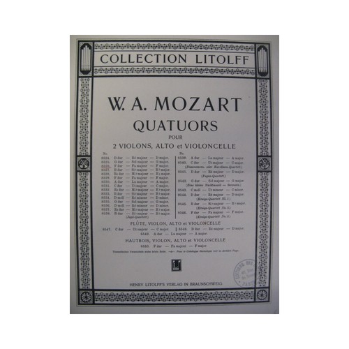 Mozart quatuor no - w., a.