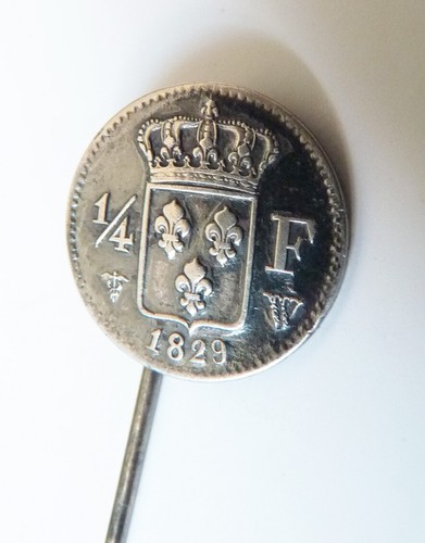 épingle cravate argent pièce - Épingle,