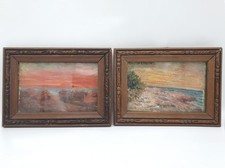 Deux huiles marines sur carton  signées - Première moitié du XXème siècle