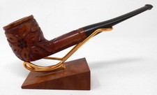 Belle pipe en bruyère sculptée et ébonite - Jamais utilisée