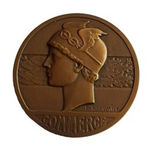 Médaille Bronze Signée Rasumny Art Nouveau Déco France / French Signed Medal