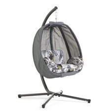 Fauteuil suspendu intérieur/extérieur avec base autoportante et coussins -...