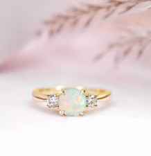 Blanc Opale Bague Femmes Bague