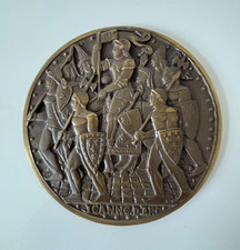 Ancien bas relief en bronze : Jeanne D'Arc signé Arthus Bertrand