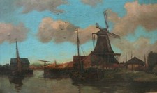 tableau 19ième toile signée  Hermanus (1859/1911) daté 1890 hollande Bénézit