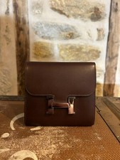 Portefeuille Porte-monnaie HERMES modèle Constance en veau Butler moka