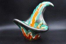 Grand plat creux, coupe à fruits, Jaspé de LONGWY céramique vintage design