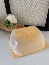 724⚜️ Grande Cloche Plateau à Fromages Tupperware en Plastique Jaune