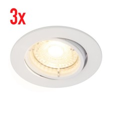 3er Ensemble LED Spots Encastrables Pivotant Rond GU10 5W Blanc Dimmable