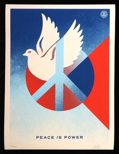 Shepard fairey peace power - is,
