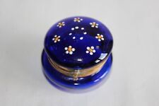 Petite bonbonnière miniature en verre émaillé Art Déco, diamètre 4.5 cm