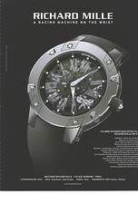 PUBLICITE ADVERTISING 2011  RICHARD MILLE montre  RM033                    12012