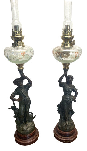 Paire lampe à pétrole - ,
