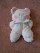 Doudou Peluche Ours Blanc Rose bleu FISHER PRICE Vintage