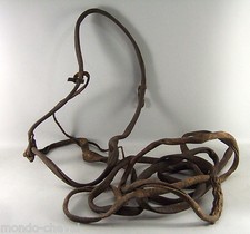  ANCIENS  LICOL  ET LONGE en cuir cru, Mongolie