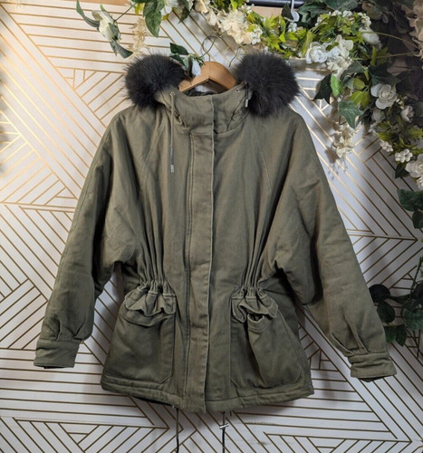 Maje women green coat fur - maje,