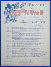 OPÉRA PUCCINI CHANT PIANO PARTITION LA BOHÊME ON M'APPELLE MIMI 1900 FERRIER