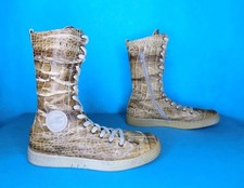 bottes mi mollet PATAUGAS en cuir façon croco marron pointure 38 EU