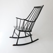 Rocking chair Lena Larsson 1960 pour Nesto vintage design scandinave 1970