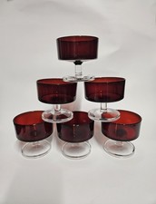 LOT DE 12 COUPES A DESSERT OU CHAMPAGNE LUMINARC BP RUBIS MODELE CAVALIER 