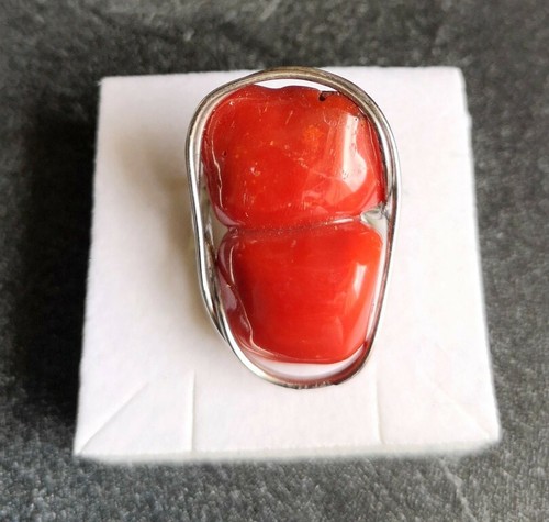 Bague corail ajustable - bague,