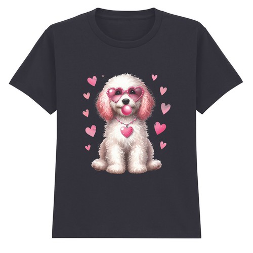 Shirt mignon caniche coeurs - caniche,