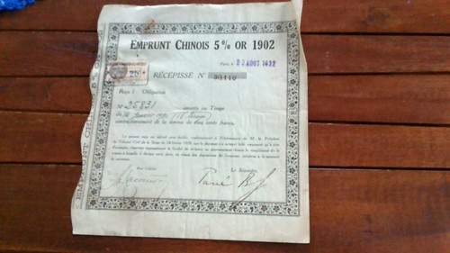 Emprunt chinois or - emprunt, 5%