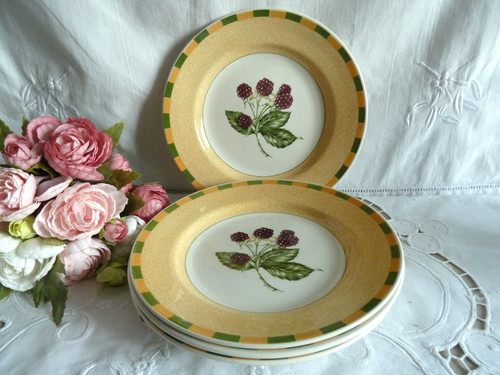 Assiettes dessert faience - 4, à
