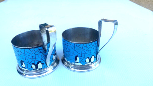 Porte verre metal argente - metal,