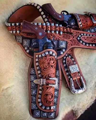 Leather gun holster - leather,