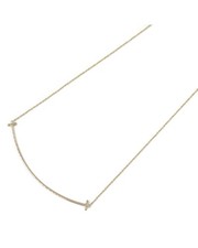 Preloved tiffany & co T Smile Delicate Necklace Women Gold One Size