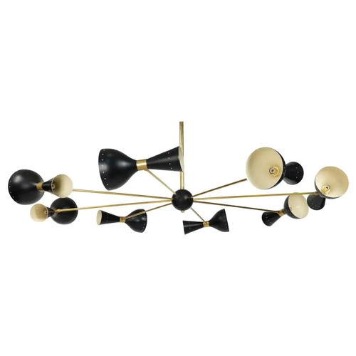 Chandelier décor diabolo noir - chandelier,