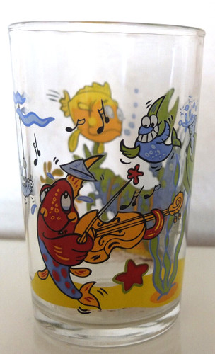 Verre moutarde amora - verre, poissons
